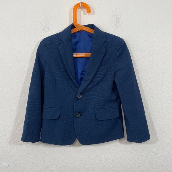 VAN HEUSEN-Flex Boys Suit Blazer Blue  Size 5 Formal‎ Church 2 Button Preppy - Picture 1 of 10